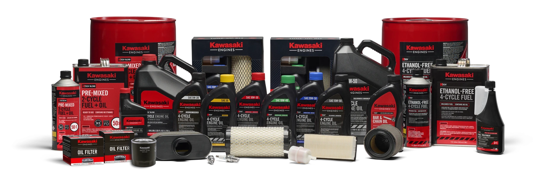 Kawasaki genuine filters, tune-up kits, oils, fuels and fuel treatment