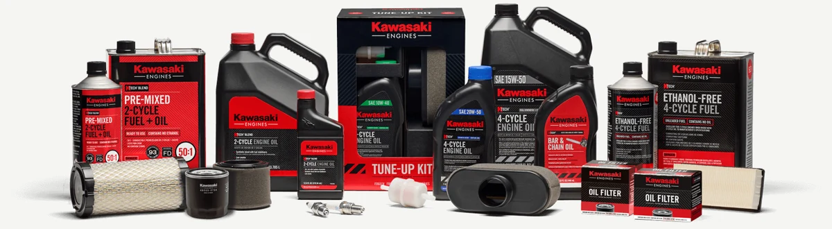 Kawasaki genuine engine filters, maintenance supplies and KTECH products