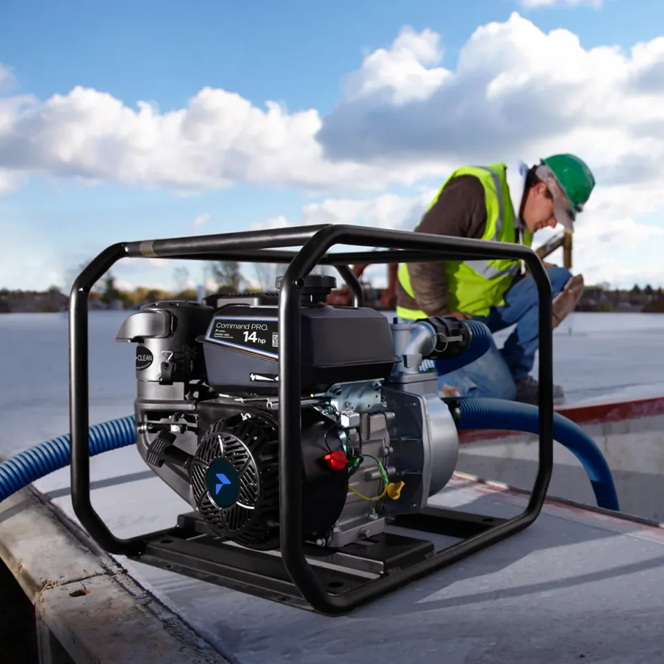 Rehlko engine powering a construction jobsite pump