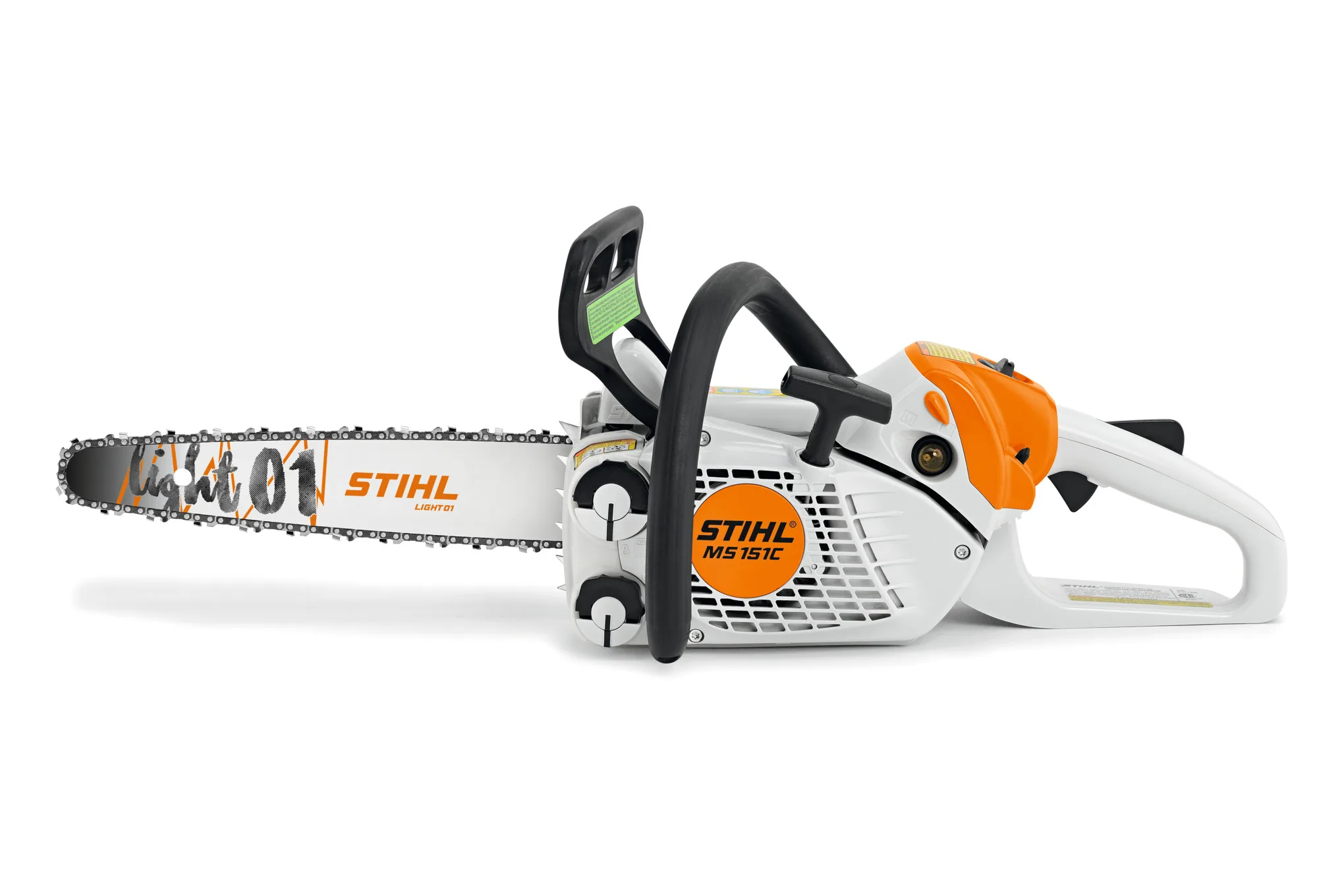 STIHL MS 151 C-E rear-handle chainsaw, studio view